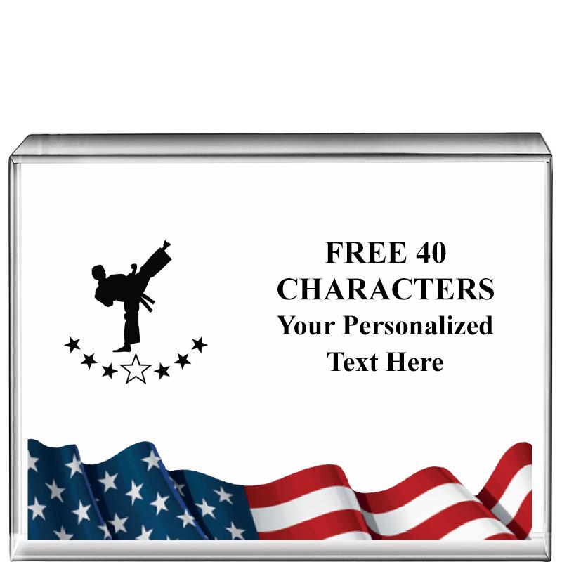 4"x3"FLAG HRZNTL DISPLY CRYSTL