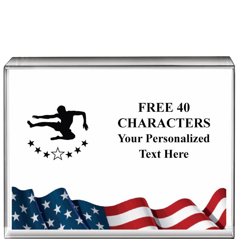 4"x3"FLAG HRZNTL DISPLY CRYSTL