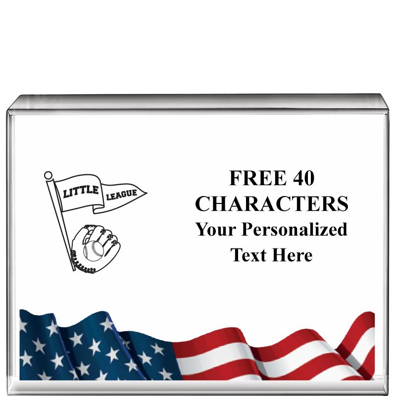 4"x3"FLAG HRZNTL DISPLY CRYSTL