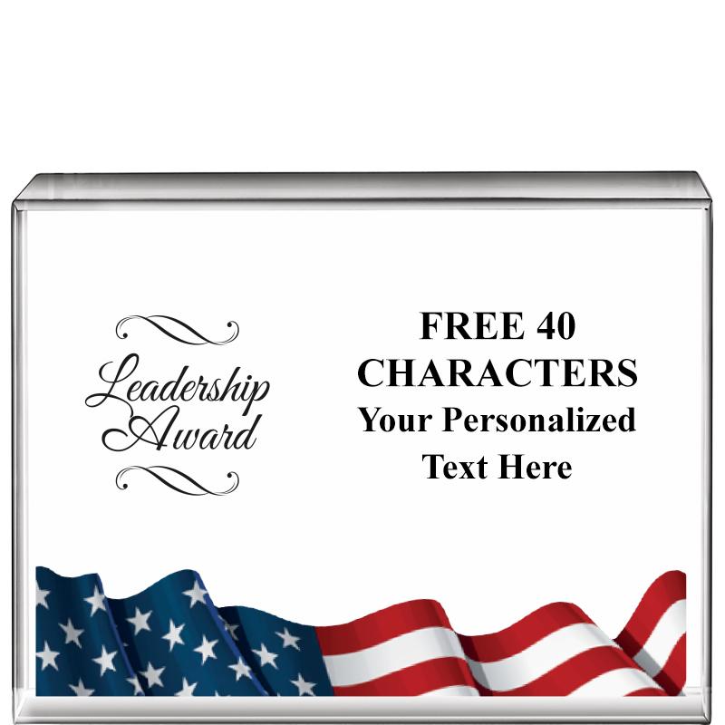 4"x3"FLAG HRZNTL DISPLY CRYSTL