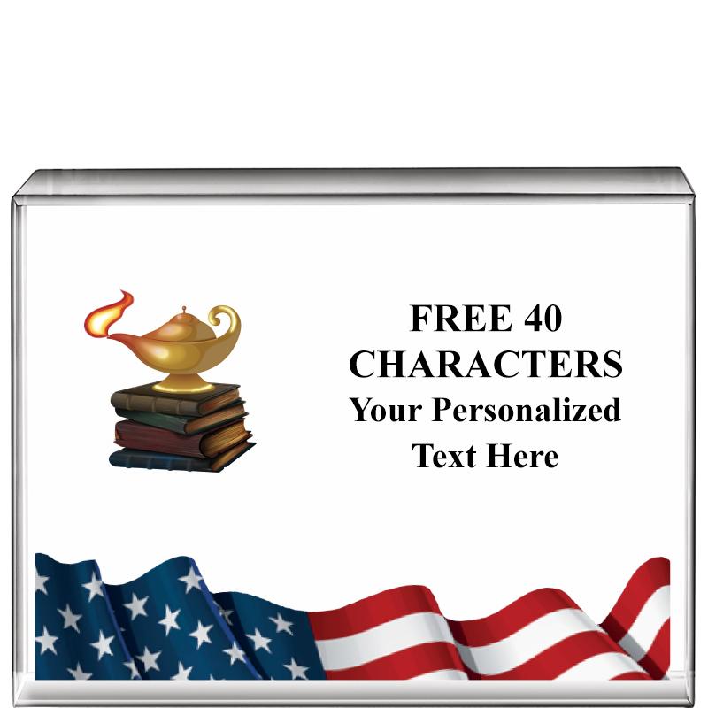 4"x3"FLAG HRZNTL DISPLY CRYSTL