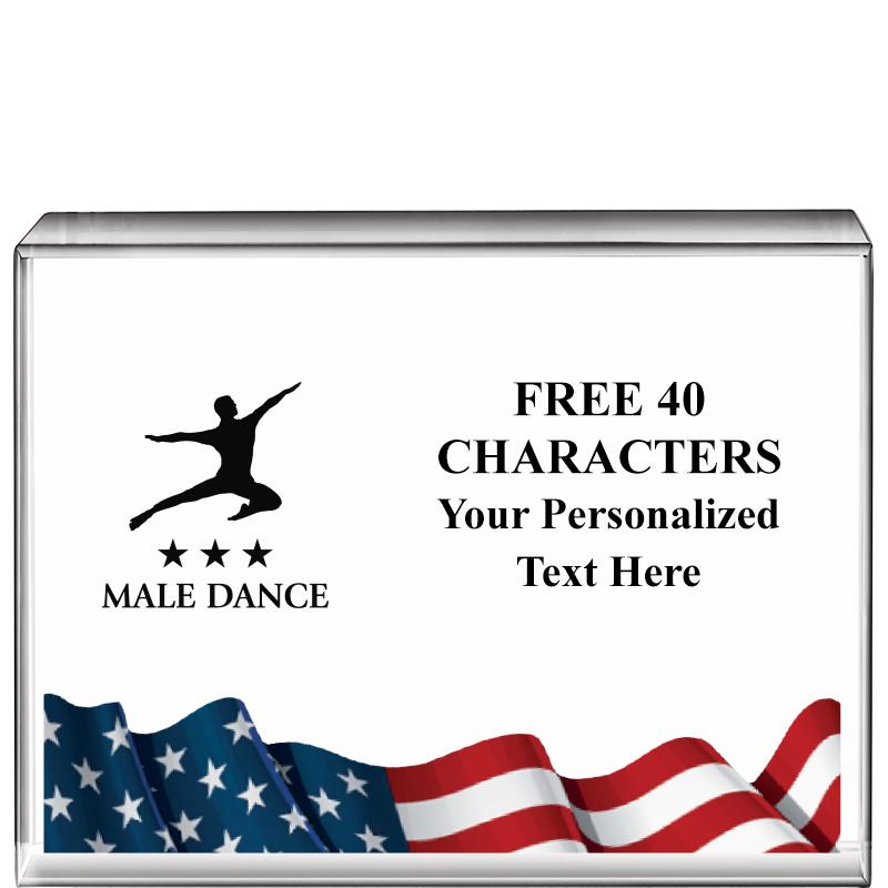 4"x3"FLAG HRZNTL DISPLY CRYSTL