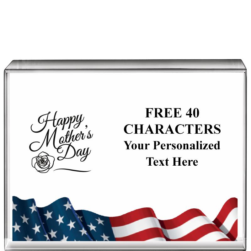 4"x3"FLAG HRZNTL DISPLY CRYSTL