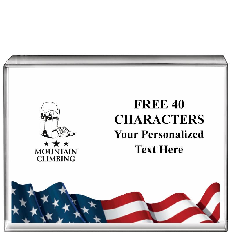 4"x3"FLAG HRZNTL DISPLY CRYSTL