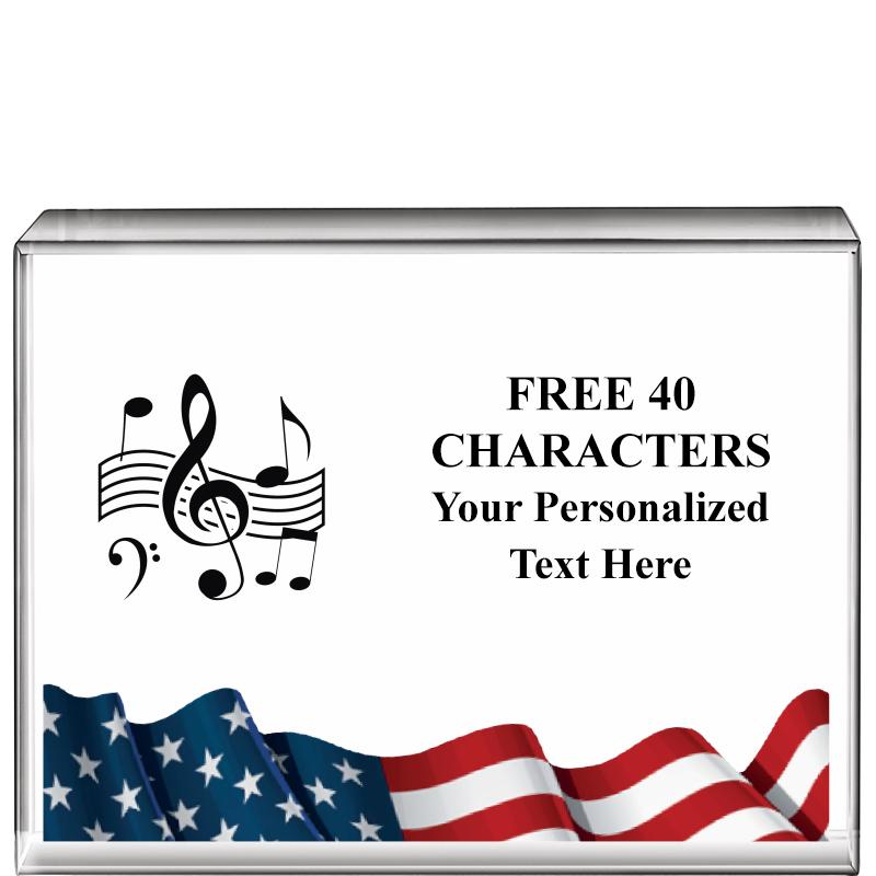 4"x3"FLAG HRZNTL DISPLY CRYSTL