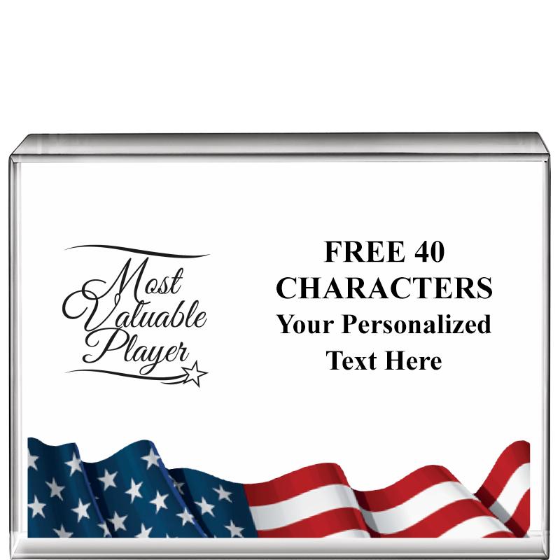 4"x3"FLAG HRZNTL DISPLY CRYSTL