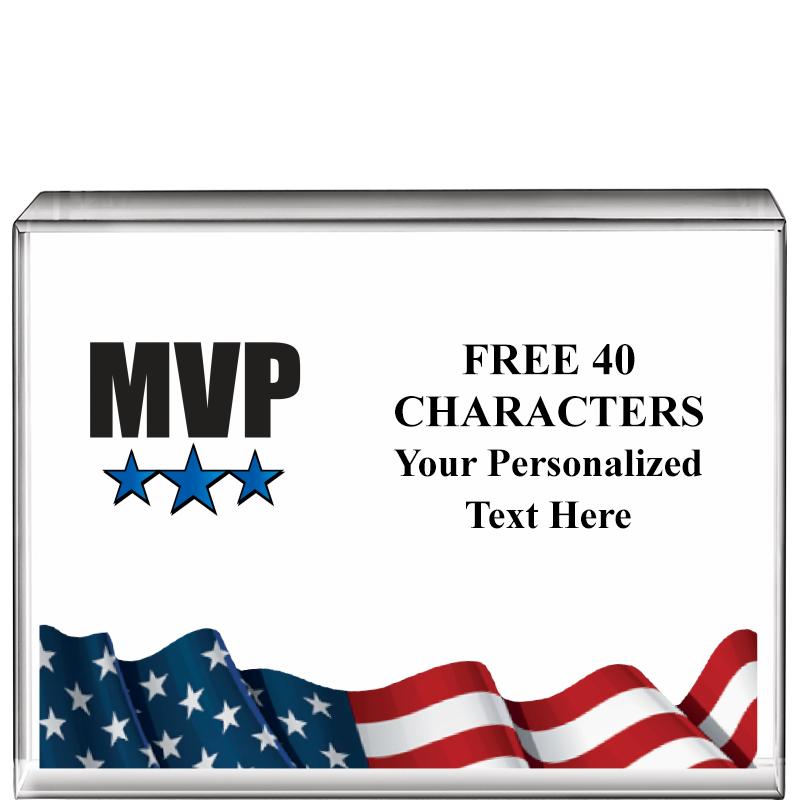 4"x3"FLAG HRZNTL DISPLY CRYSTL