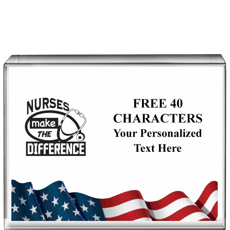 4"x3"FLAG HRZNTL DISPLY CRYSTL