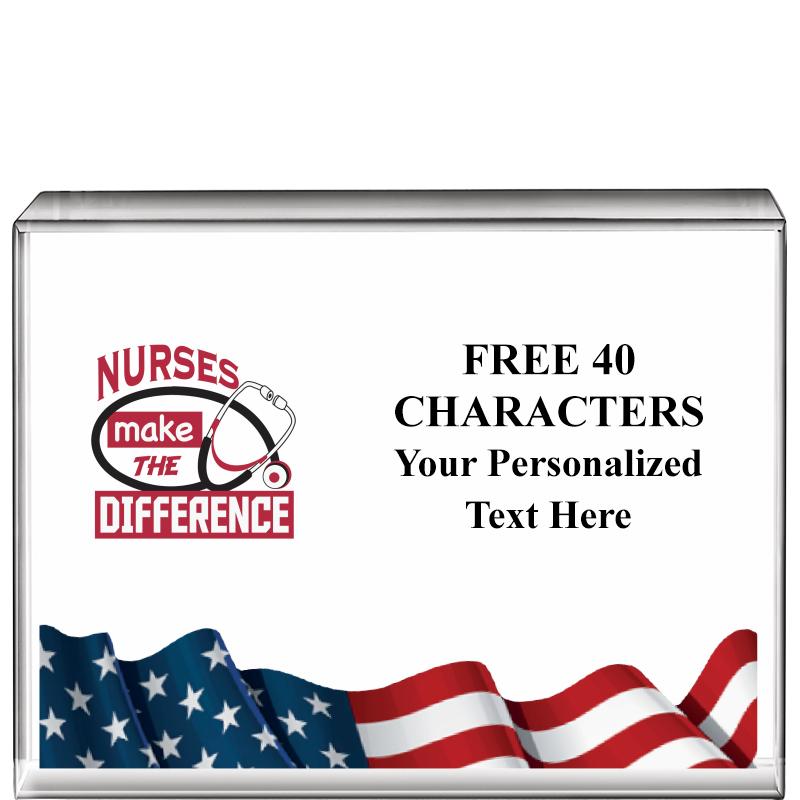 4"x3"FLAG HRZNTL DISPLY CRYSTL