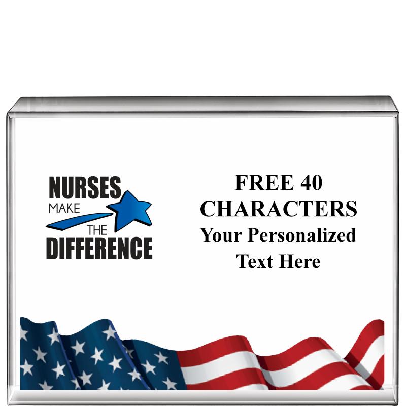 4"x3"FLAG HRZNTL DISPLY CRYSTL