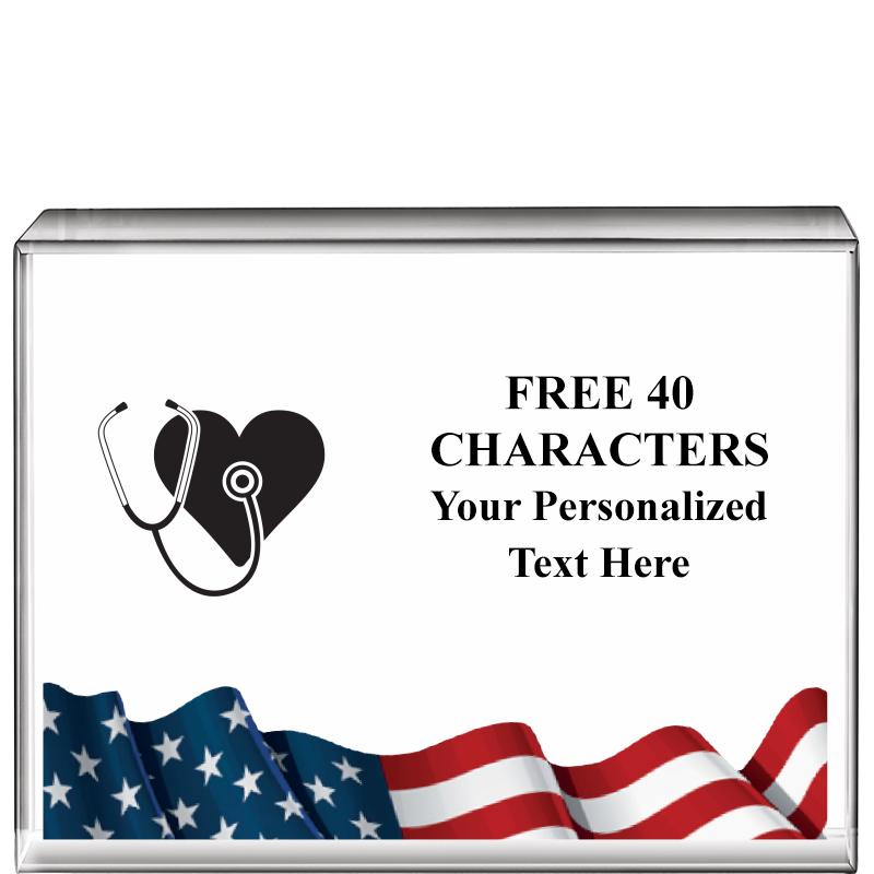 4"x3"FLAG HRZNTL DISPLY CRYSTL