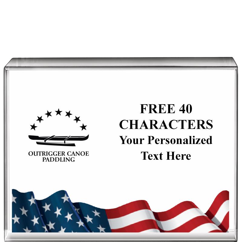 4"x3"FLAG HRZNTL DISPLY CRYSTL