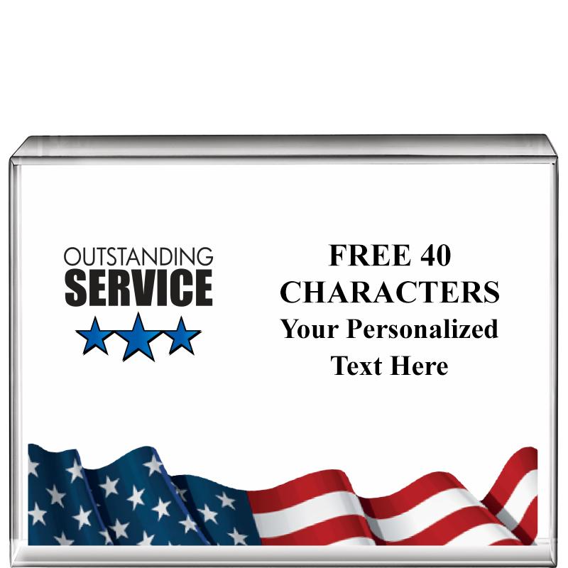 4"x3"FLAG HRZNTL DISPLY CRYSTL