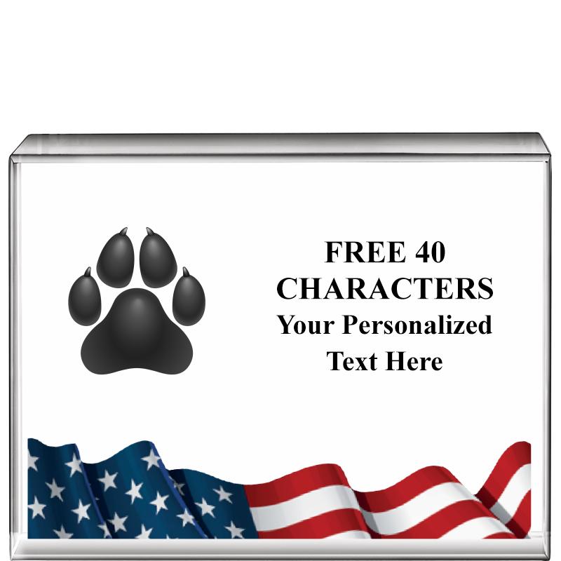 4"x3"FLAG HRZNTL DISPLY CRYSTL