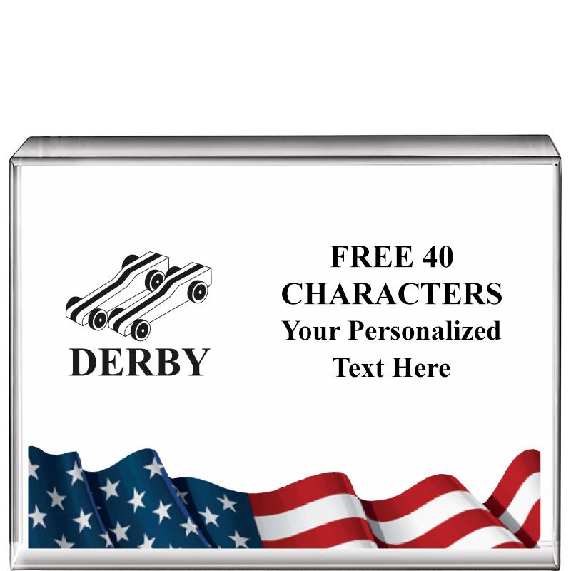 4"x3"FLAG HRZNTL DISPLY CRYSTL