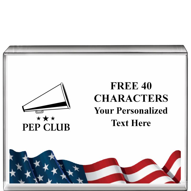 4"x3"FLAG HRZNTL DISPLY CRYSTL