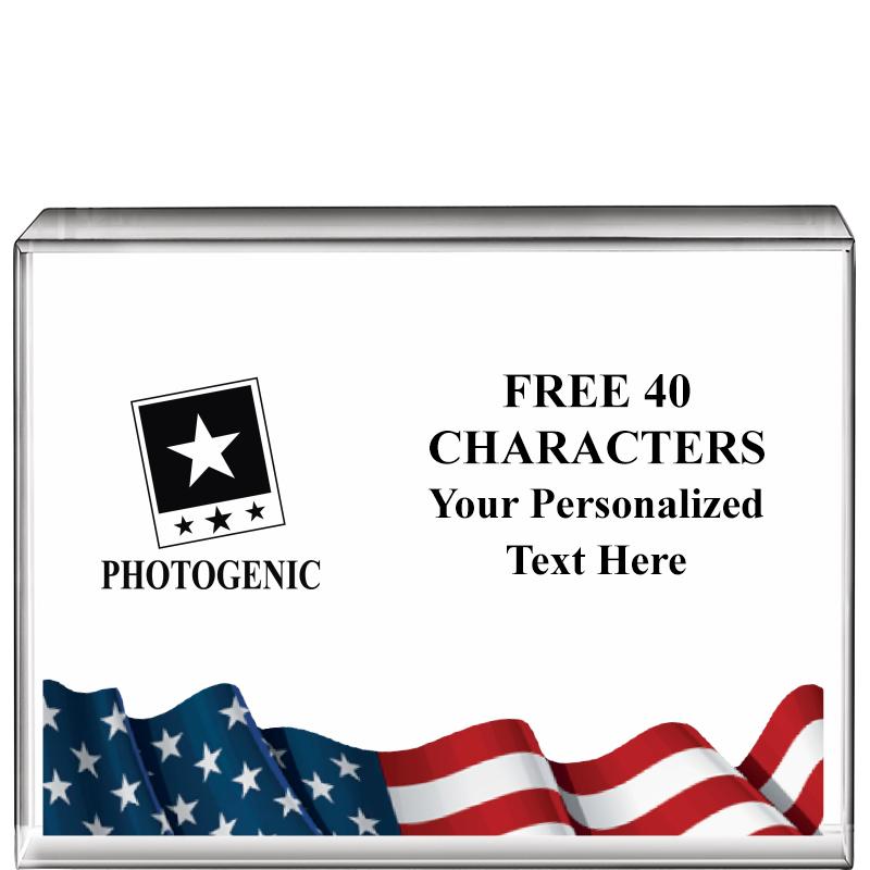 4"x3"FLAG HRZNTL DISPLY CRYSTL