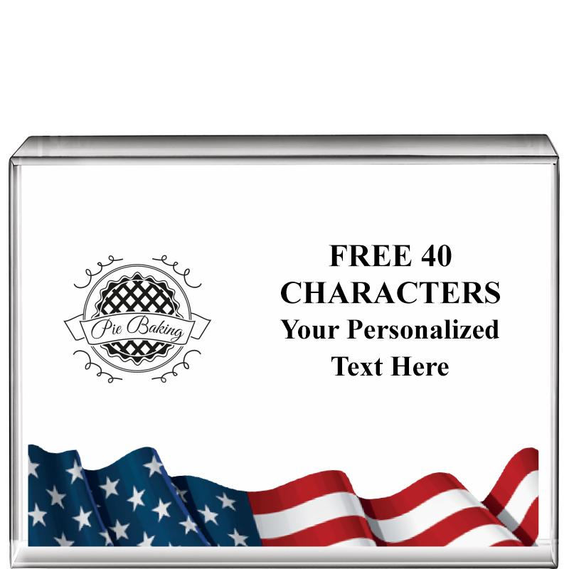 4"x3"FLAG HRZNTL DISPLY CRYSTL