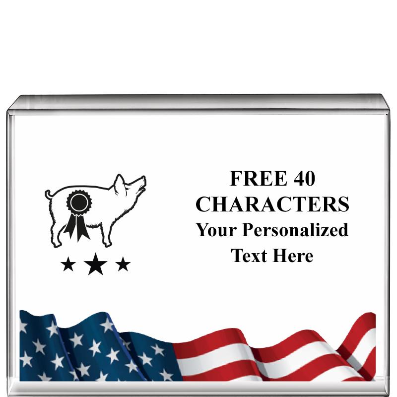 4"x3"FLAG HRZNTL DISPLY CRYSTL