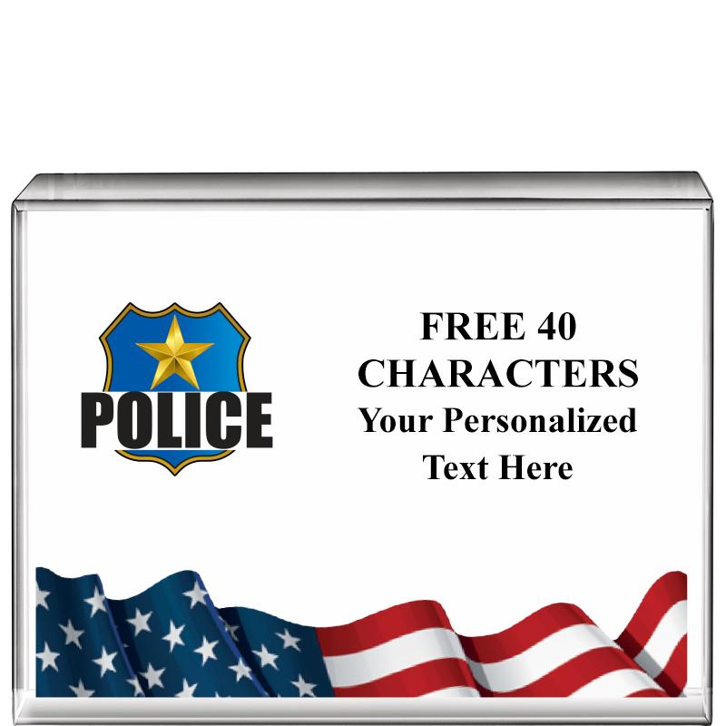 4"x3"FLAG HRZNTL DISPLY CRYSTL