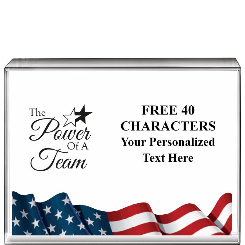 4"x3"FLAG HRZNTL DISPLY CRYSTL