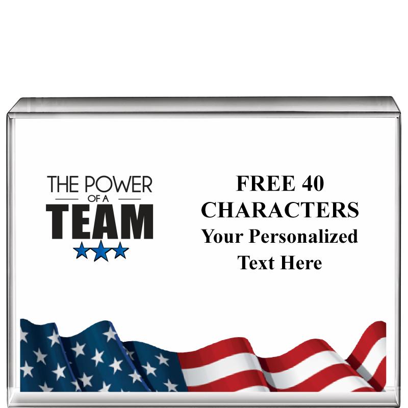 4"x3"FLAG HRZNTL DISPLY CRYSTL