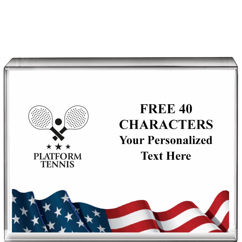 4"x3"FLAG HRZNTL DISPLY CRYSTL