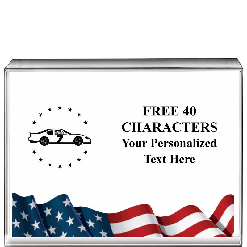 4"x3"FLAG HRZNTL DISPLY CRYSTL