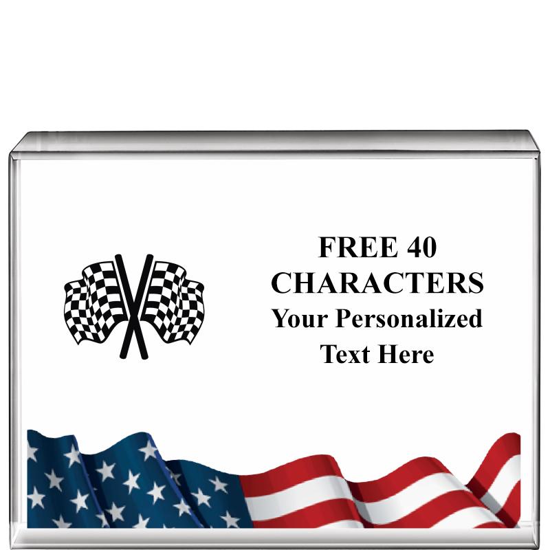 4"x3"FLAG HRZNTL DISPLY CRYSTL