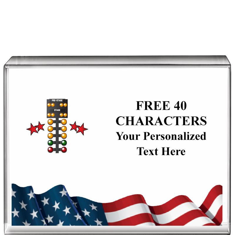 4"x3"FLAG HRZNTL DISPLY CRYSTL