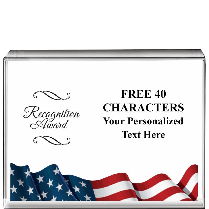 4"x3"FLAG HRZNTL DISPLY CRYSTL