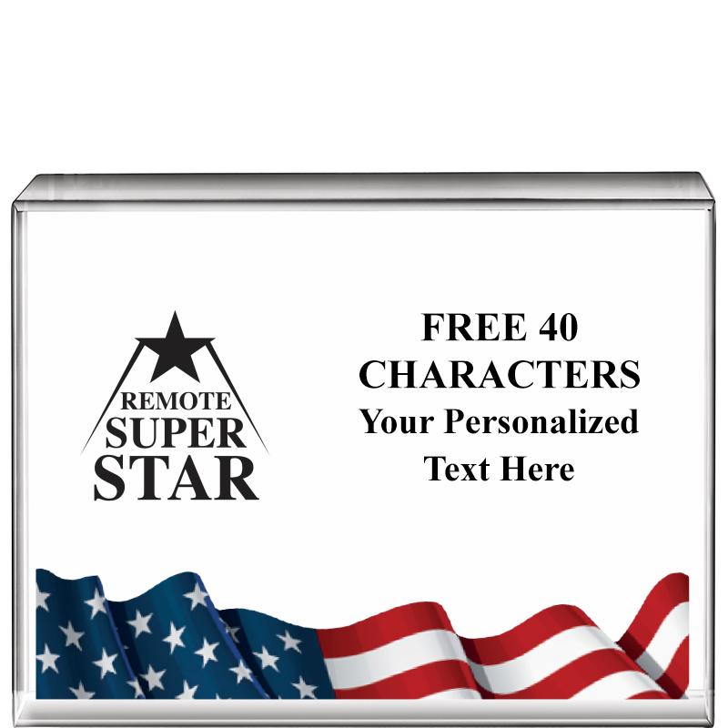 4"x3"FLAG HRZNTL DISPLY CRYSTL