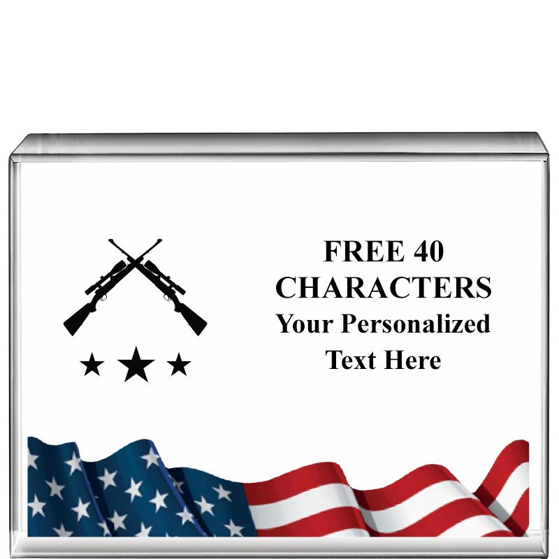 4"x3"FLAG HRZNTL DISPLY CRYSTL