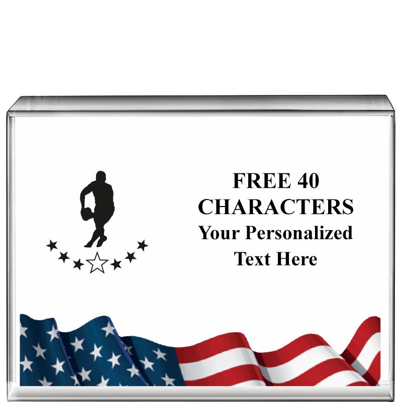 4"x3"FLAG HRZNTL DISPLY CRYSTL