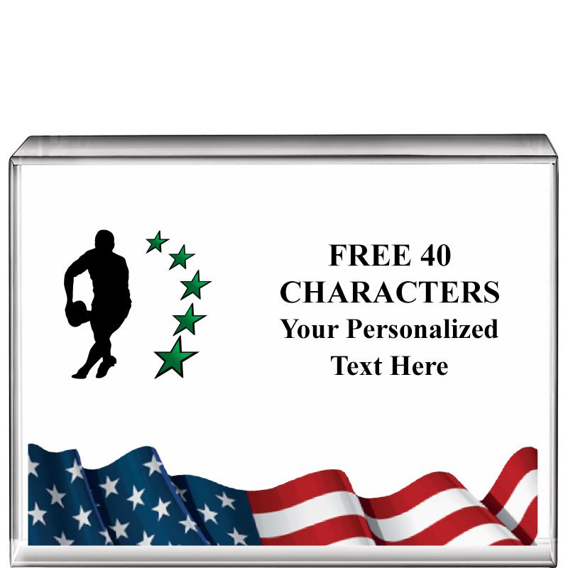 4"x3"FLAG HRZNTL DISPLY CRYSTL