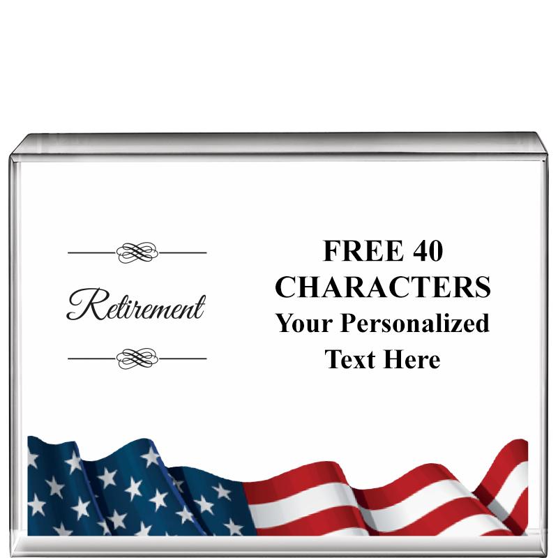 4"x3"FLAG HRZNTL DISPLY CRYSTL