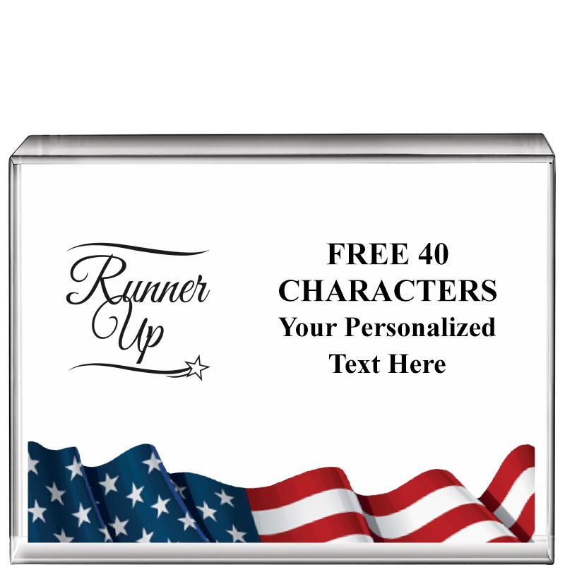 4"x3"FLAG HRZNTL DISPLY CRYSTL