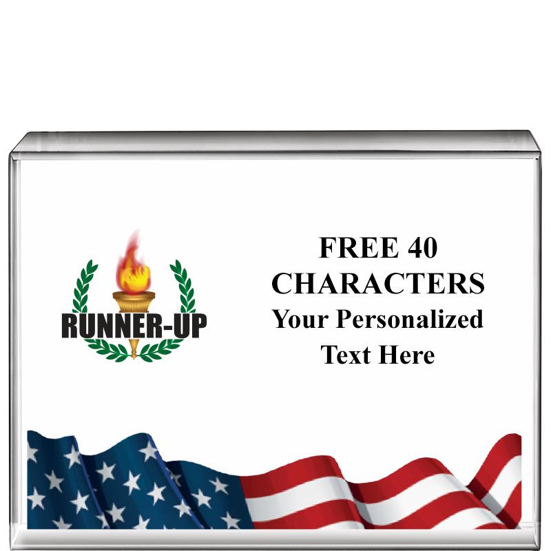 4"x3"FLAG HRZNTL DISPLY CRYSTL