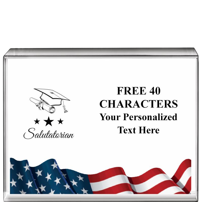 4"x3"FLAG HRZNTL DISPLY CRYSTL