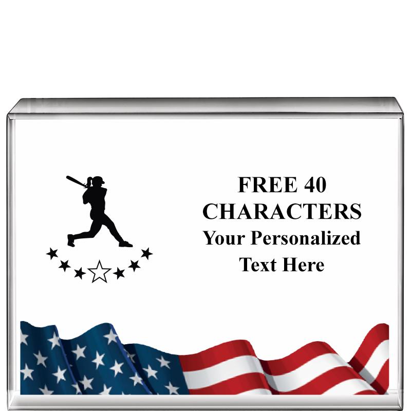 4"x3"FLAG HRZNTL DISPLY CRYSTL