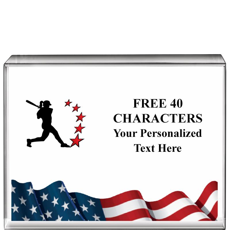 4"x3"FLAG HRZNTL DISPLY CRYSTL