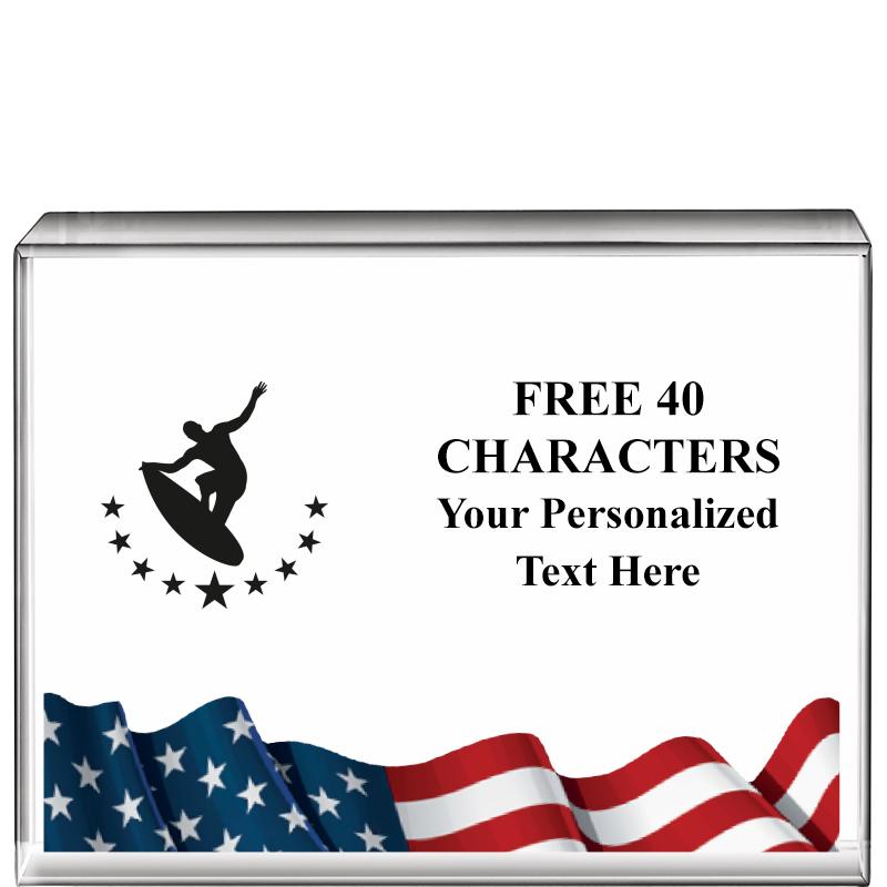 4"x3"FLAG HRZNTL DISPLY CRYSTL