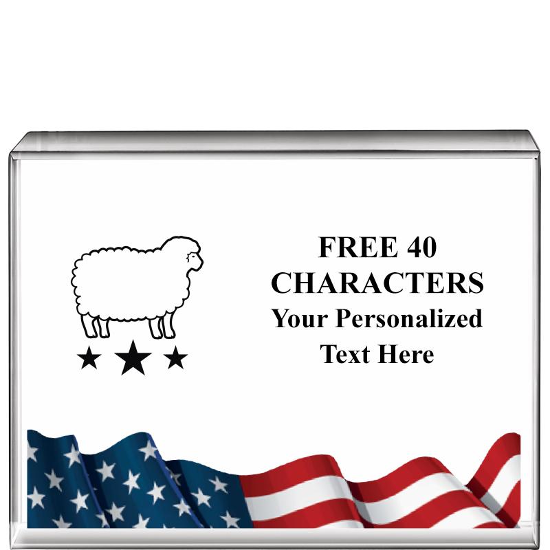 4"x3"FLAG HRZNTL DISPLY CRYSTL