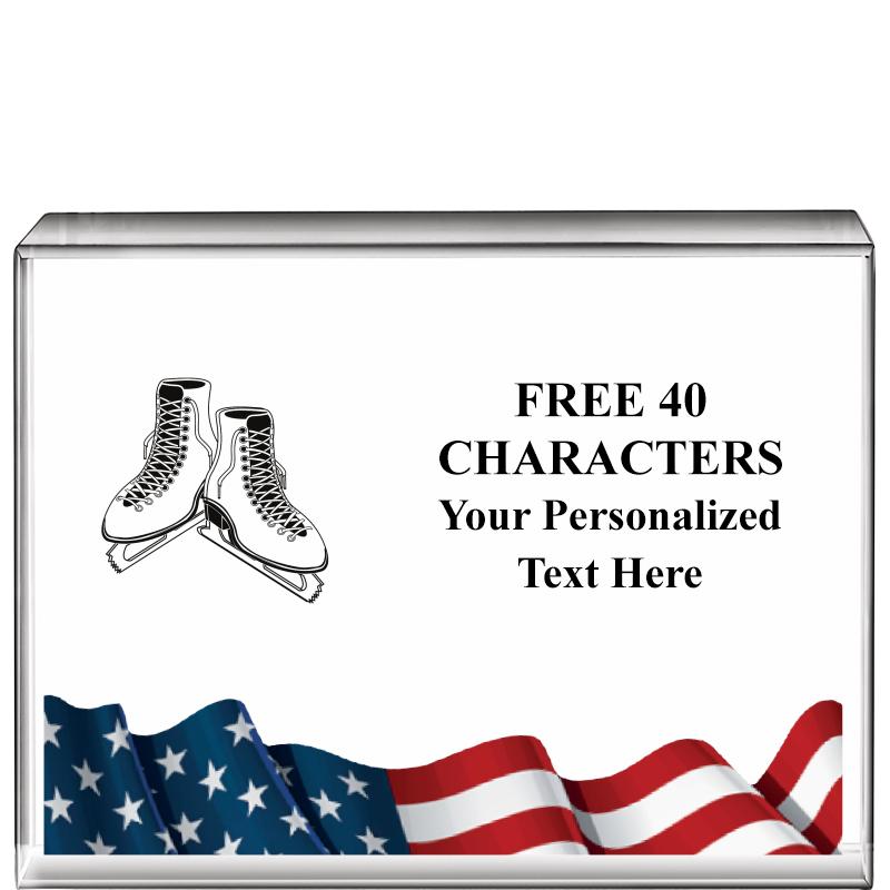 4"x3"FLAG HRZNTL DISPLY CRYSTL