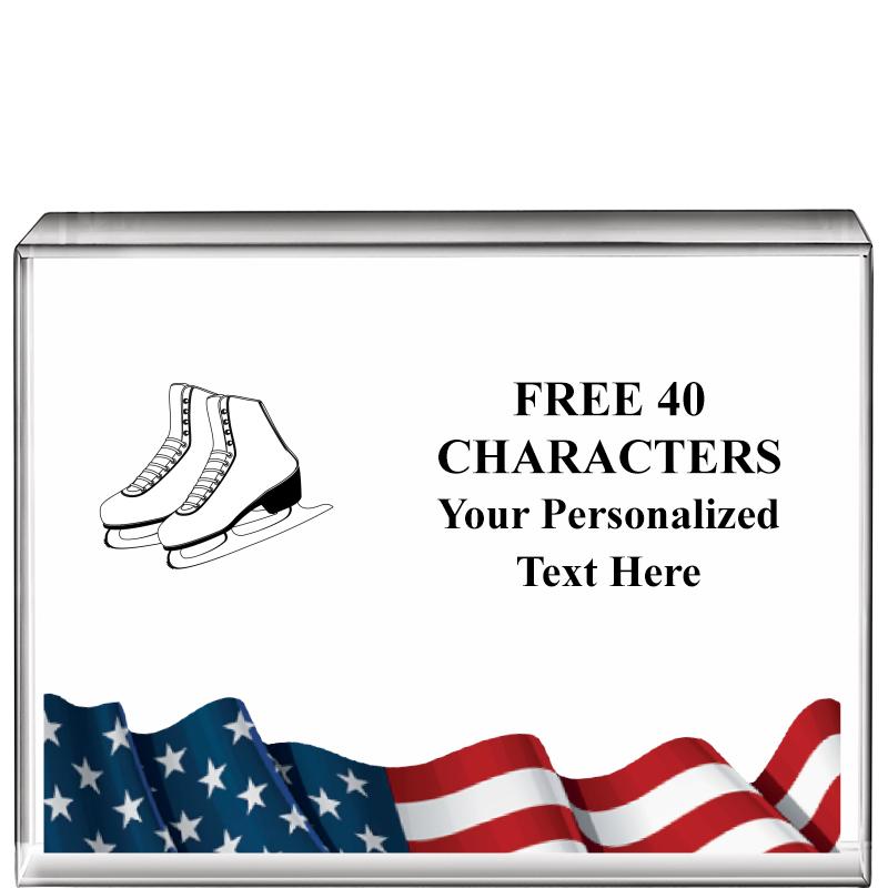4"x3"FLAG HRZNTL DISPLY CRYSTL