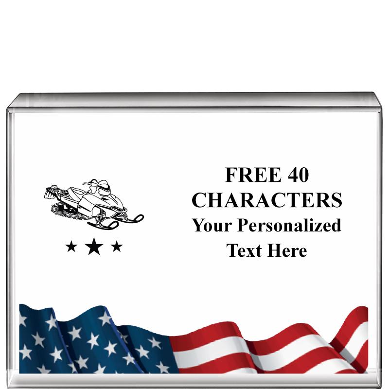 4"x3"FLAG HRZNTL DISPLY CRYSTL