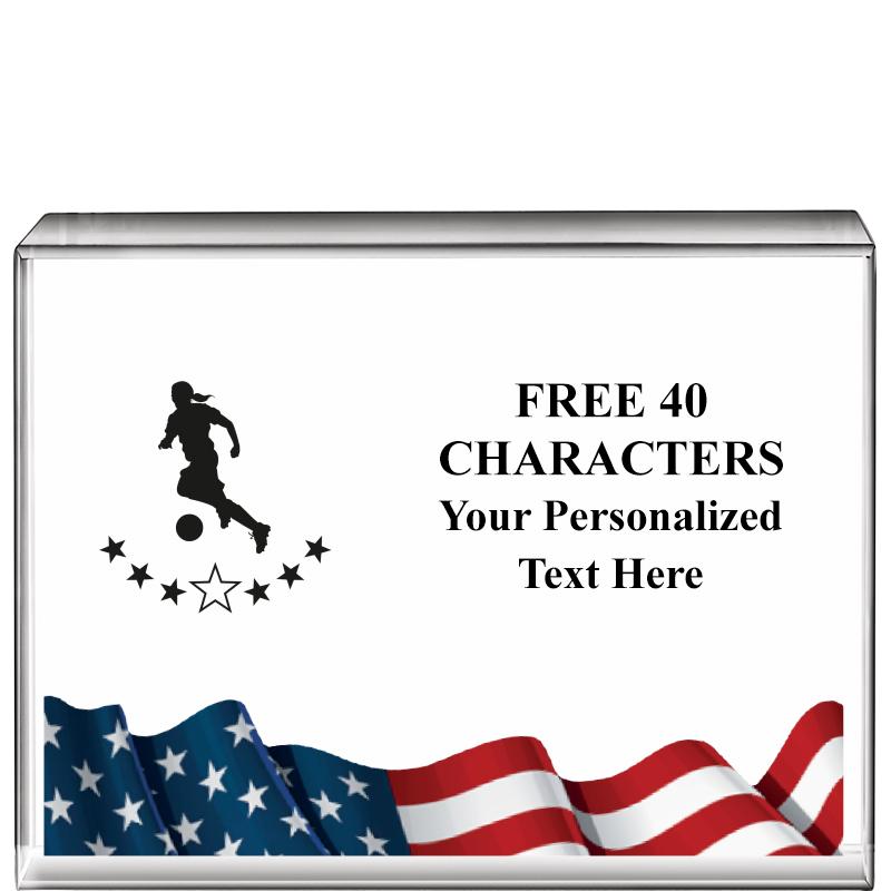 4"x3"FLAG HRZNTL DISPLY CRYSTL