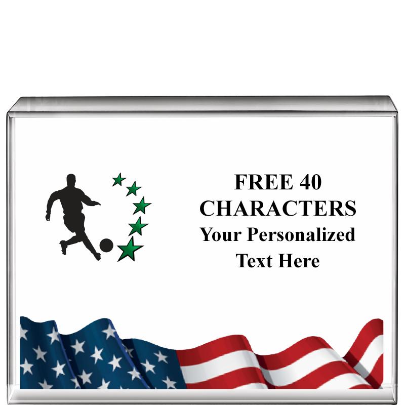 4"x3"FLAG HRZNTL DISPLY CRYSTL