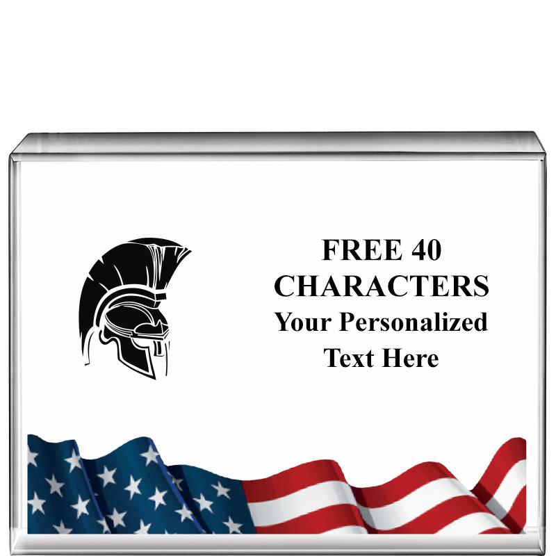 4"x3"FLAG HRZNTL DISPLY CRYSTL