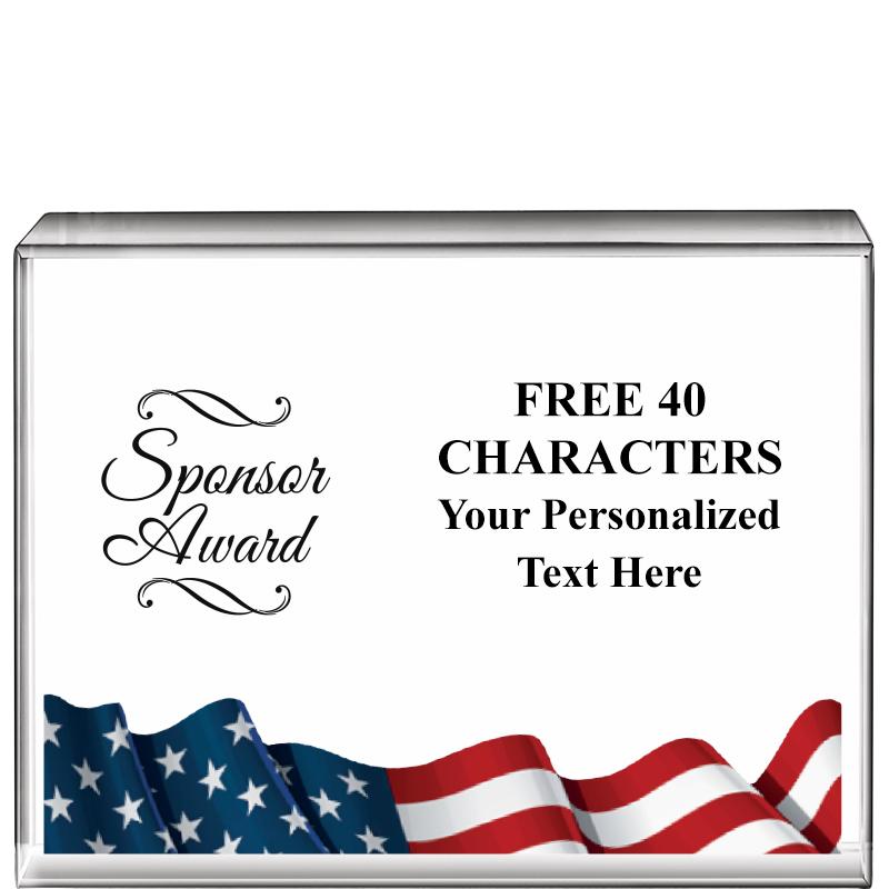 4"x3"FLAG HRZNTL DISPLY CRYSTL